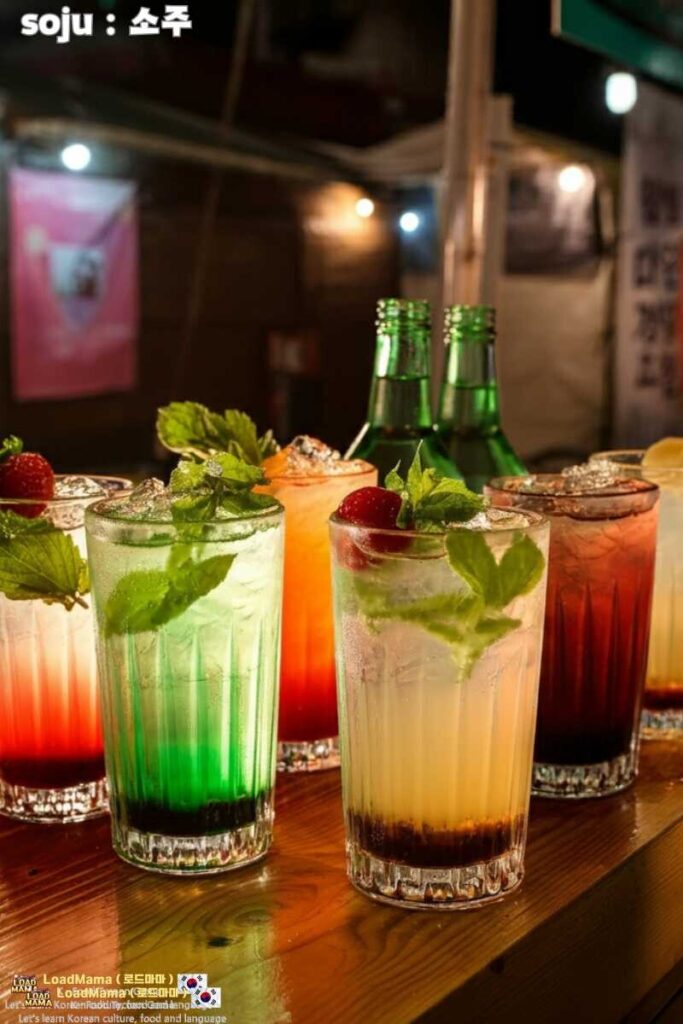 Colorful and fruity soju cocktails for a special night out