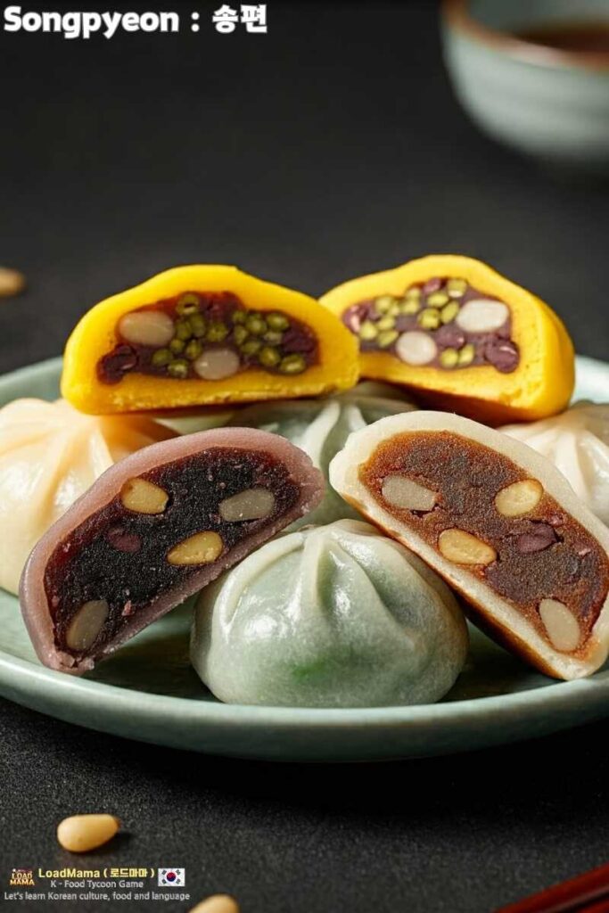 Songpyeon Close-Up, A Colorful Array of Fillings